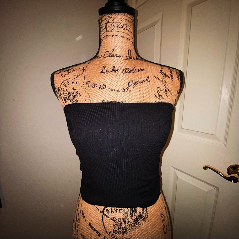 American Eagle Outfitters rib knit black tube top